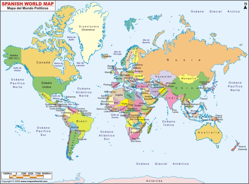 Maps: World Map In Spanish